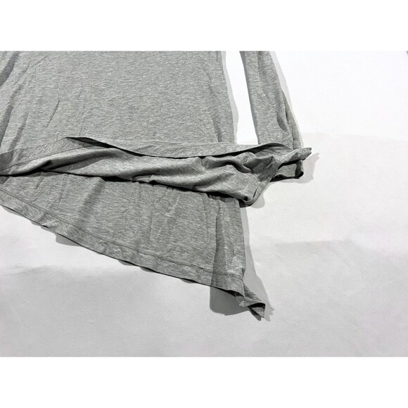 LULULEMON To The Point Long Sleeve Gray Asymmetrical Tie T-Shirt Top Sz 6 - Picture 8 of 8